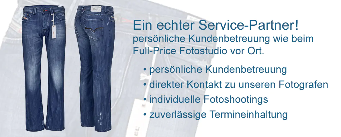 Ein echter Service-Partner! persönliche Kundenbetreuung wie beim Full-Price Fotostudio vor Ort. persönliche Kundenbetreuung direkter Kontakt zu unseren Fotografen individuelle Fotoshootings zuverlässige Termineinhaltung